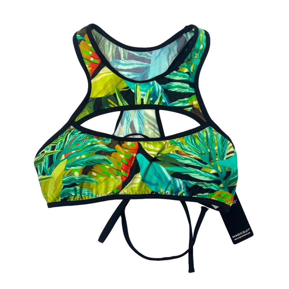 Magicsuit Black Tropical Swim Top Sz 4